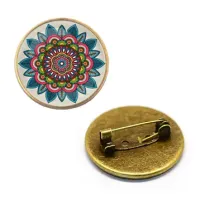 Значок Мандала, d.27мм, цвет бронз. ZNA202