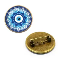 Значок Мандала, d.27мм, цвет бронз. ZNA203