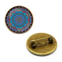 Значок Мандала, d.27мм, цвет бронз. ZNA204