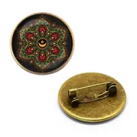 Значок Мандала, d.27мм, цвет бронз. ZNA206