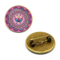 Значок Мандала, d.27мм, цвет бронз. ZNA207