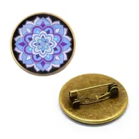 Значок Мандала, d.27мм, цвет бронз. ZNA209
