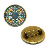 Значок Мандала, d.27мм, цвет бронз. ZNA211