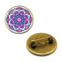 Значок Мандала, d.27мм, цвет бронз. ZNA213