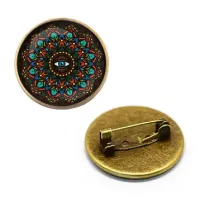 Значок Мандала, d.27мм, цвет бронз. ZNA214
