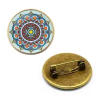 Значок Мандала, d.27мм, цвет бронз. ZNA215