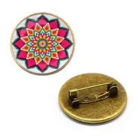 Значок Мандала, d.27мм, цвет бронз. ZNA216