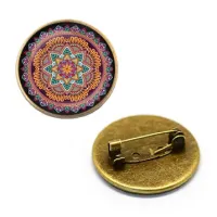 Значок Мандала, d.27мм, цвет бронз. ZNA218