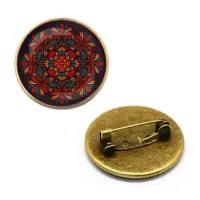 Значок Мандала, d.27мм, цвет бронз. ZNA219