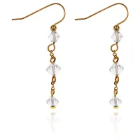 Серьги Три ромба с прозрачными кристаллами UD133-Z