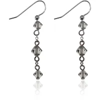 Серьги Три ромба, цвет черный UD133-b