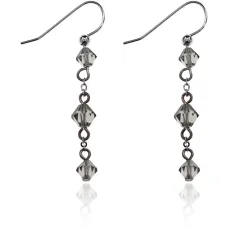 Серьги Три ромба, цвет черный UD133-b