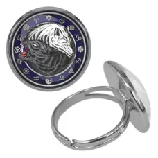 Безразмерное кольцо Волки Инь-Ян KLF-0177