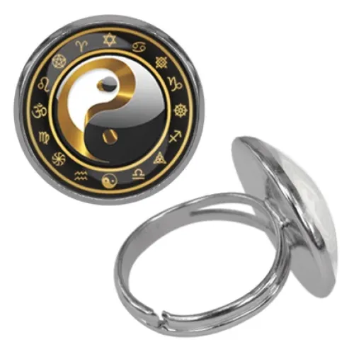 Безразмерное кольцо Инь-Ян KLF-0186