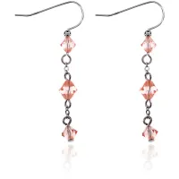 Серьги Три ромба, цвет розовый UD133-p