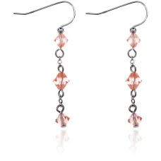 Серьги Три ромба, цвет розовый UD133-p