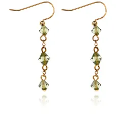 Серьги Три ромба, цвет зеленый UD133-g