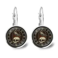 Серьги Ворон на черепе SEAP-0245