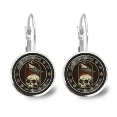 Серьги Ворон на черепе SEAP-0245