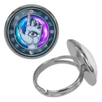 Безразмерное кольцо Рука с глазом KLF-0225