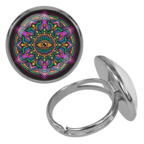 Безразмерное кольцо Мандала Глаз KLF-0280