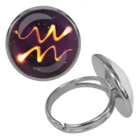 Безразмерное кольцо Знаки Зодиака - Водолей KLF-0334