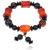 Четки-браслет с Гуру-бусиной, натуральный агат BJBS-199-11