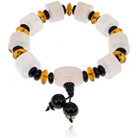 Четки-браслет с Гуру-бусиной, натуральный агат BJBS-199-12