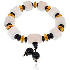 Четки-браслет с Гуру-бусиной, натуральный агат BJBS-199-12