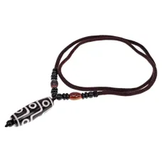 Бусина Дзи 9 глаз на шнурке, натуральный агат BUSD006