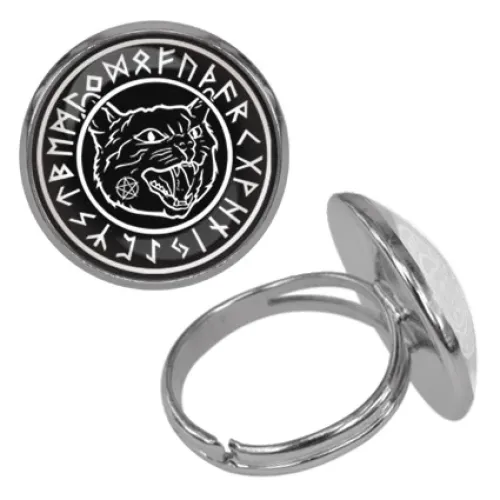 Безразмерное кольцо Чёрный кот KLF-A015