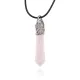 Большой маятник для биолокации на шнурке, розовый кварц BJK283-02