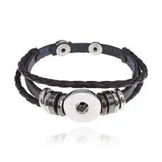 Браслет-основа из натуральной кожи, темно-коричневый NSB012