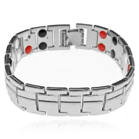 Магнитный браслет, 20см, цвет серебряный BSM018-3