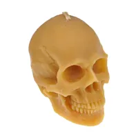 Свеча Череп БОЛЬШОЙ, 7,5х5х8см, цвет желтый SVH048-03