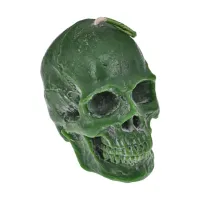 Свеча Череп БОЛЬШОЙ, 7,5х5х8см, цвет зеленый SVH048-04