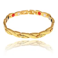 Магнитный браслет, 20,5см, цвет золотой BSM022-3