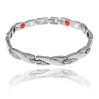 Магнитный браслет, 20,5см, цвет серебряный BSM022-5