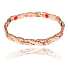 Магнитный браслет, 20,5см, цвет розово-золотой BSM022-6