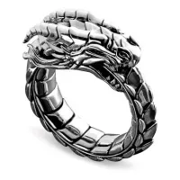 Кольцо Уроборос, тёмный металл, размер 11 KL147-11