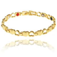 Магнитный браслет Сердце, 21см, цвет золотой BSM023-3