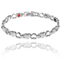 Магнитный браслет Сердце, 21см, цвет серебряный BSM023-5