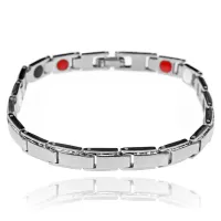 Магнитный браслет, 19,5см, цвет серебряный BSM024-4