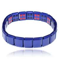Металлический браслет (не магнитный) 12мм, цвет синий BSM007-BL