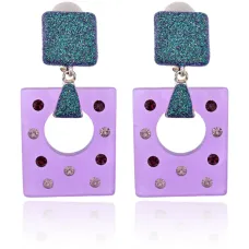 Серьги-клипсы Геометрия, цвет фиолетовый UD137-p