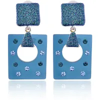 Серьги-клипсы Геометрия, цвет синий UD137-b