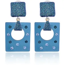 Серьги-клипсы Геометрия, цвет синий UD137-b