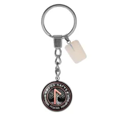 Брелок из нержавеющей стали Лагуз с синтетическим камнем Лунный камень BKM-023