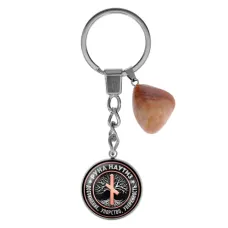 Брелок из нержавеющей стали Наутиз с натуральным камнем Оникс BKM-027