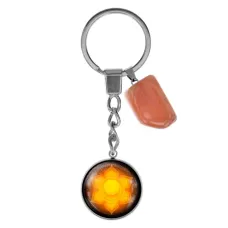 Брелок из нержавеющей стали Свадхистхана чакра с натуральным камнем Сердолик BKM-042